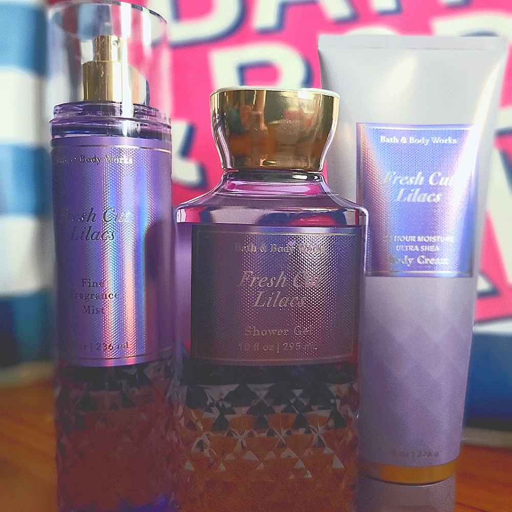 Fresh Cut Lilac body care set.